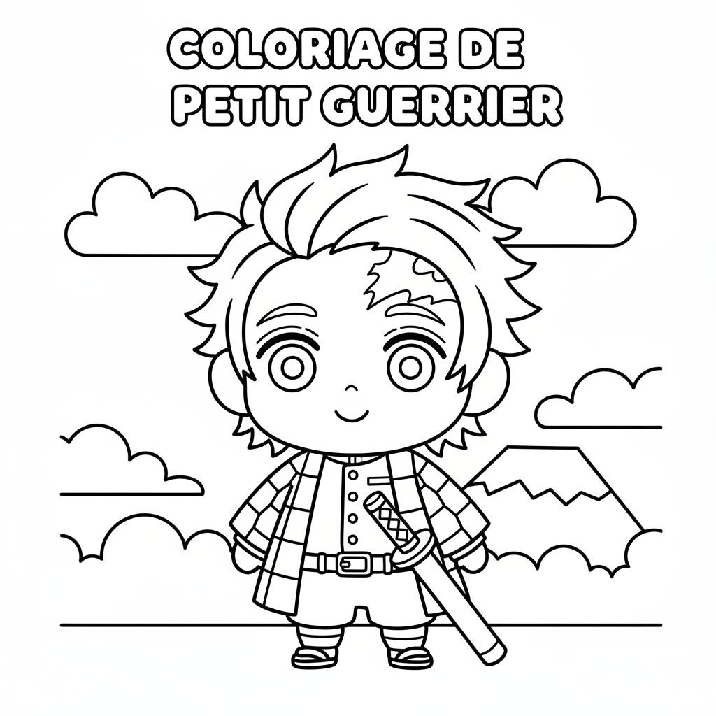 Coloriage tanjiro coloriage