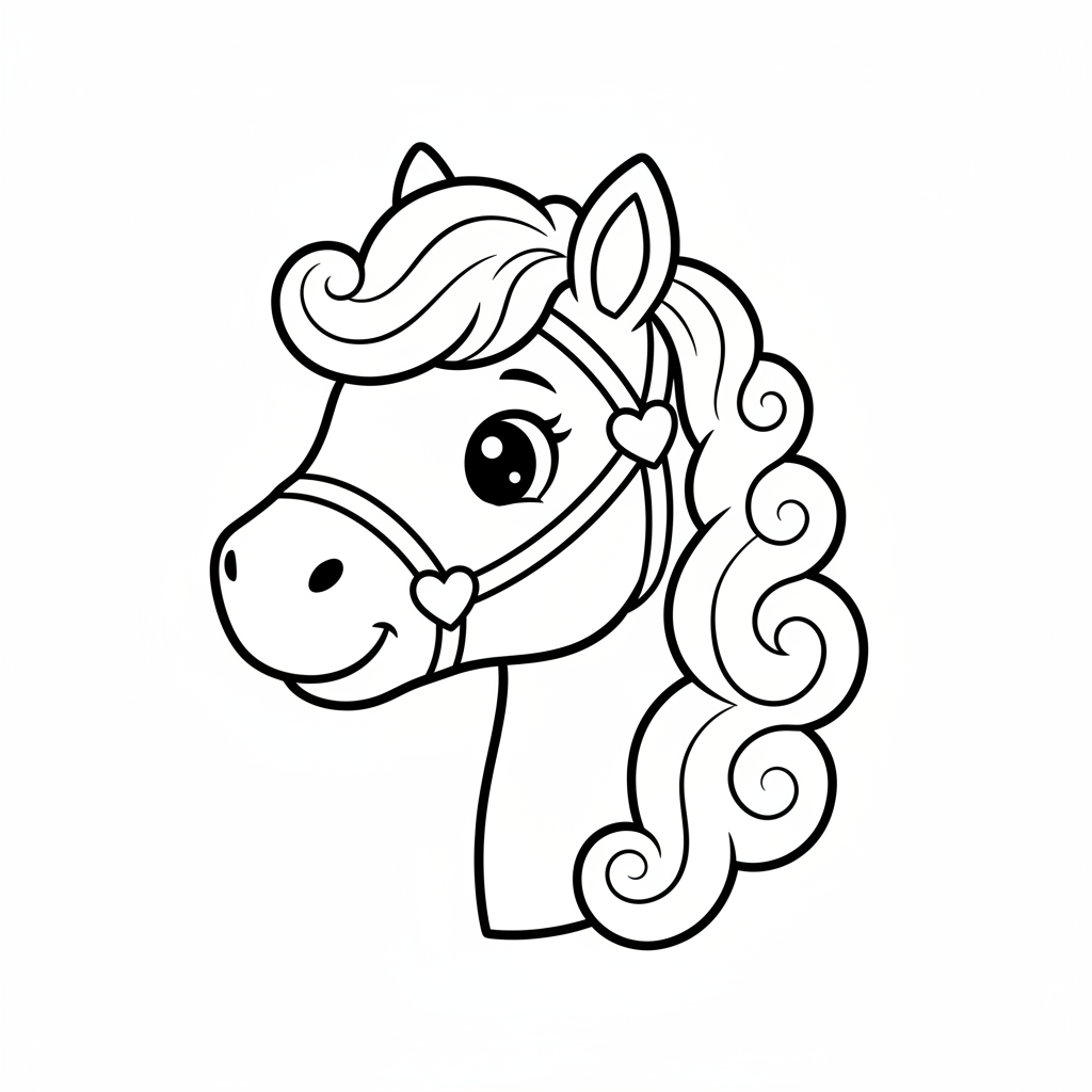 Coloriage tete de cheval coloriage