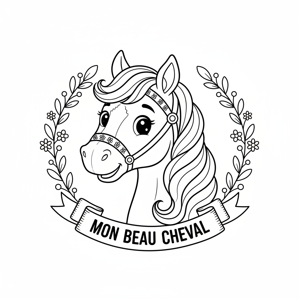 Coloriage tete de cheval coloriage 2