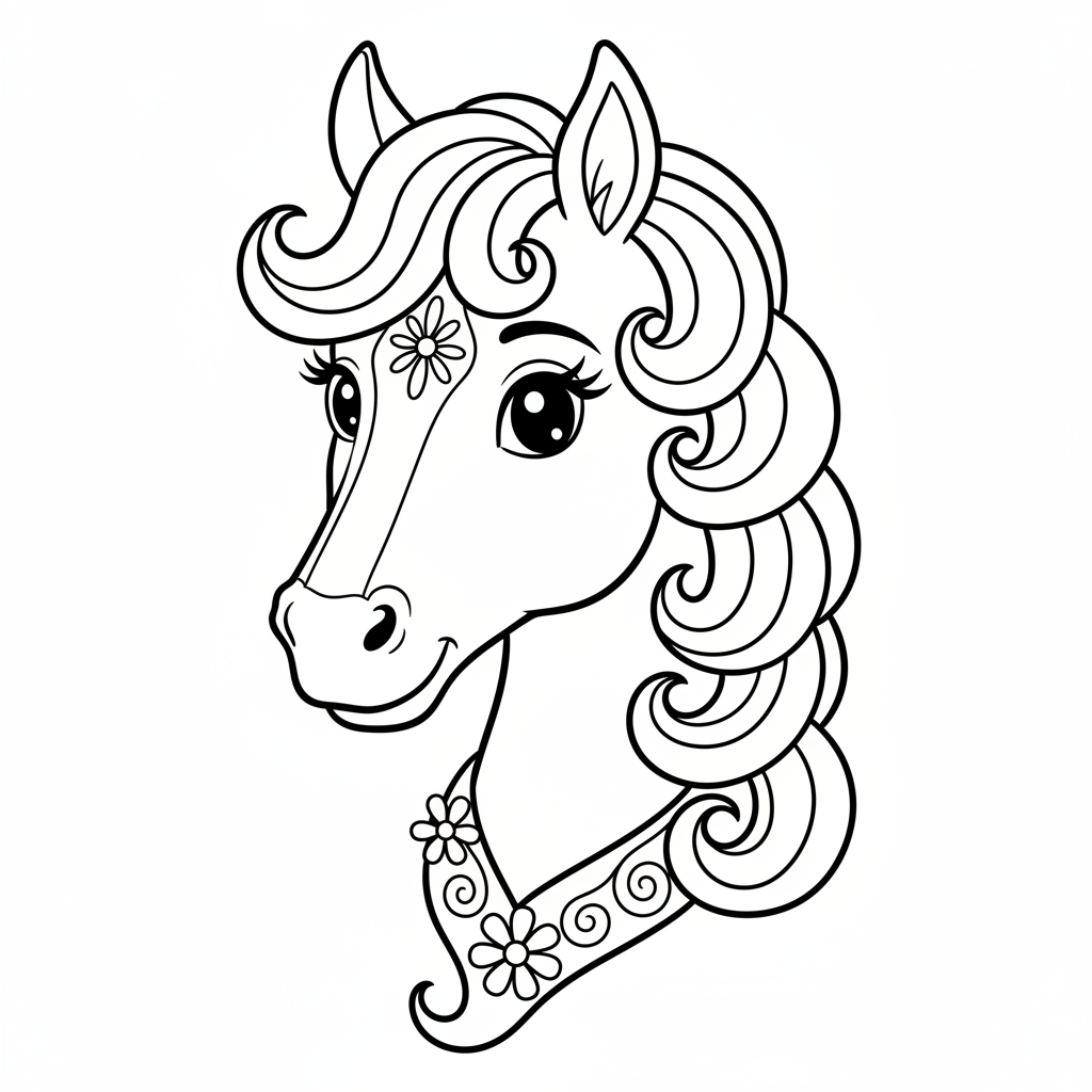Coloriage tete de cheval coloriage 4