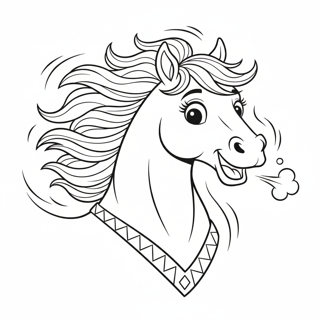 Coloriage tete de cheval coloriage 5