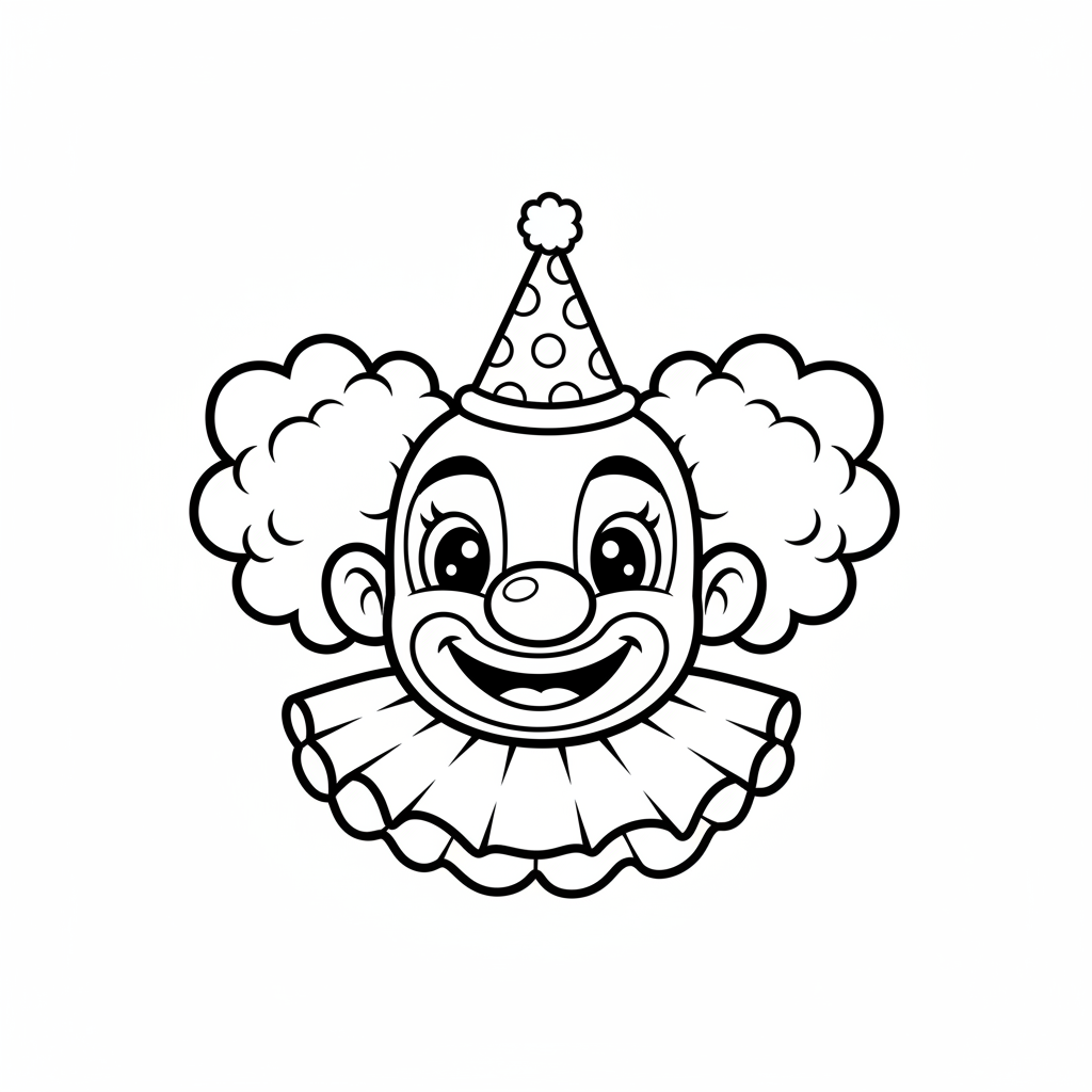 Coloriage tete de clown coloriage