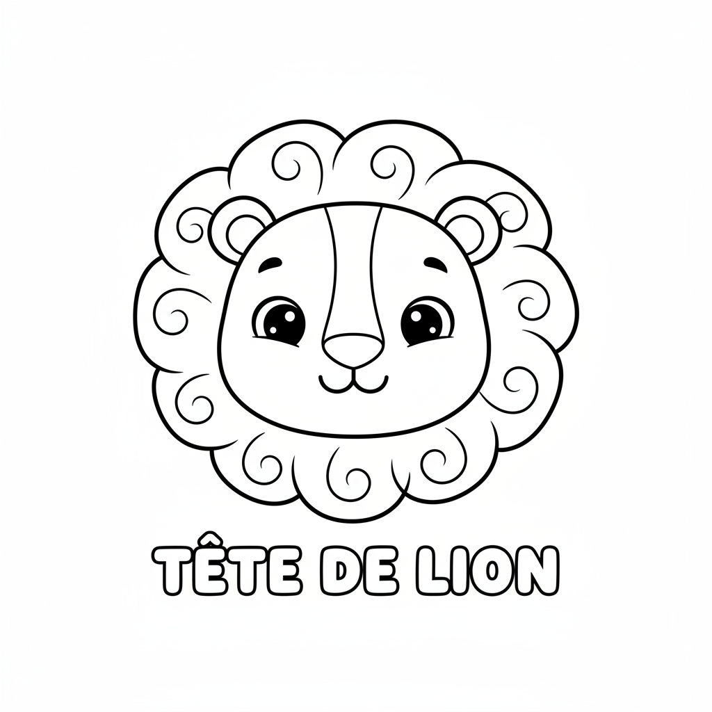 Coloriage tete de lion coloriage