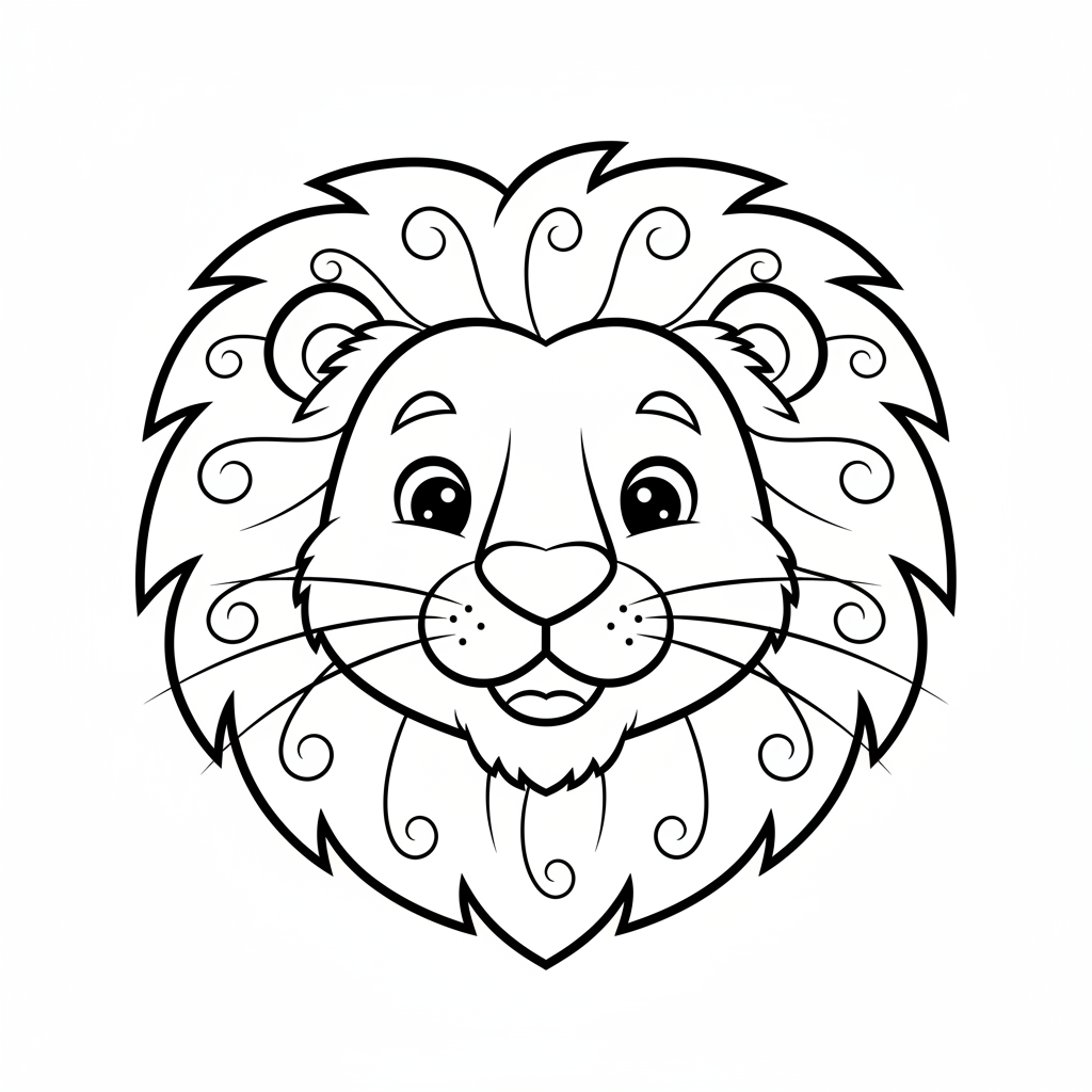 Coloriage tete de lion coloriage 2