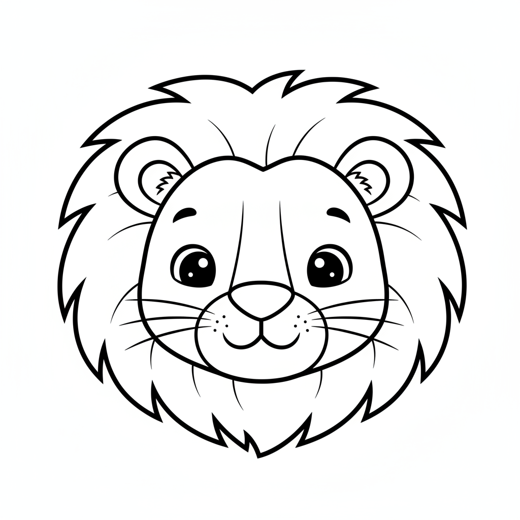 Coloriage tete de lion coloriage 4
