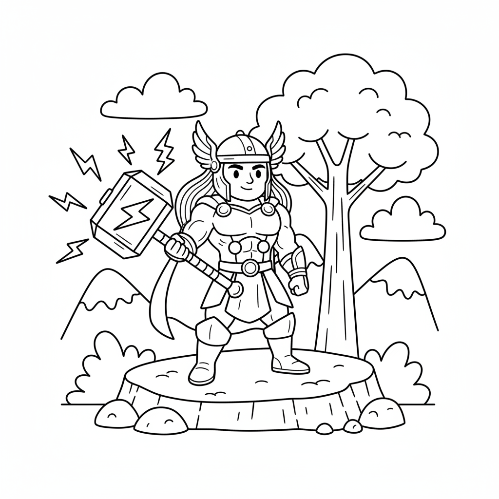 Coloriage thor coloriage 3