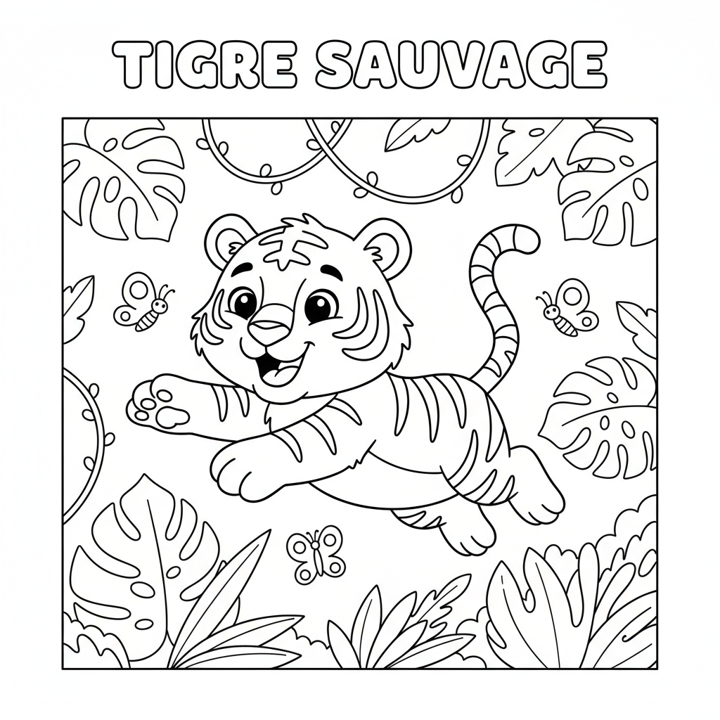 Coloriage tigre coloriage 5