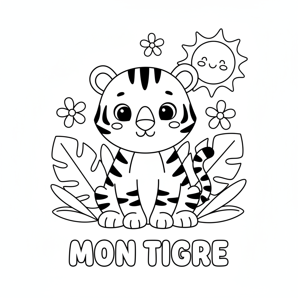 Coloriage tigre coloriage imprimer