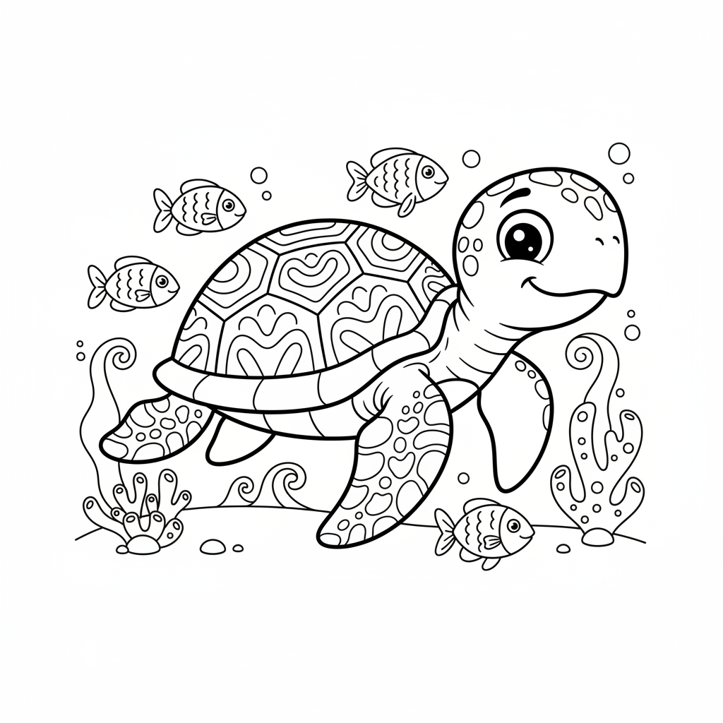 Coloriage tortue coloriage 2