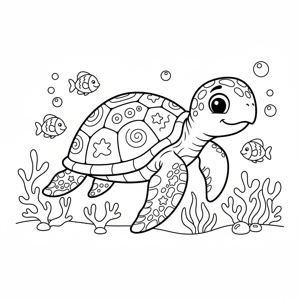 Coloriage tortue coloriage couleur 2