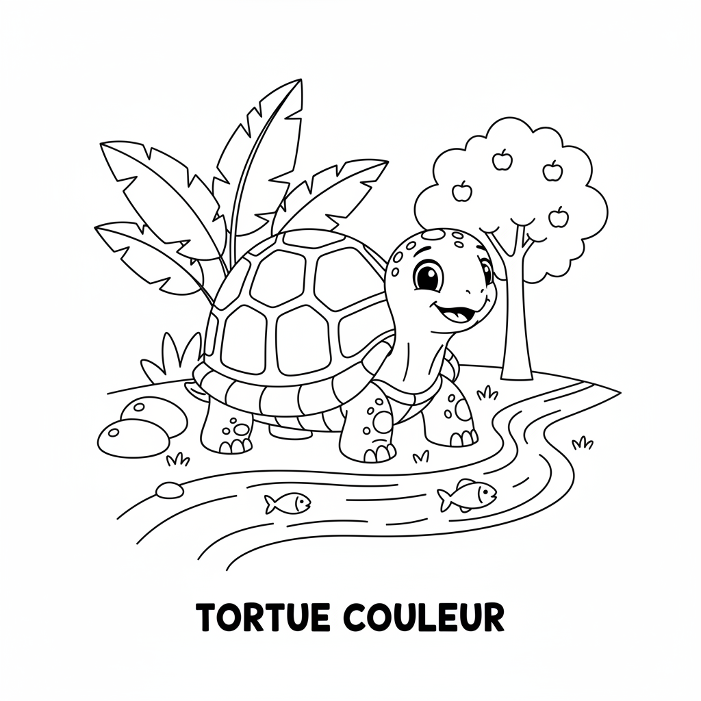 Coloriage tortue coloriage couleur 3