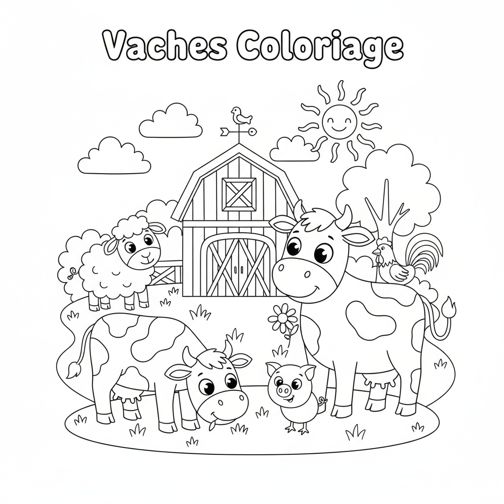 Coloriage vaches coloriage 2