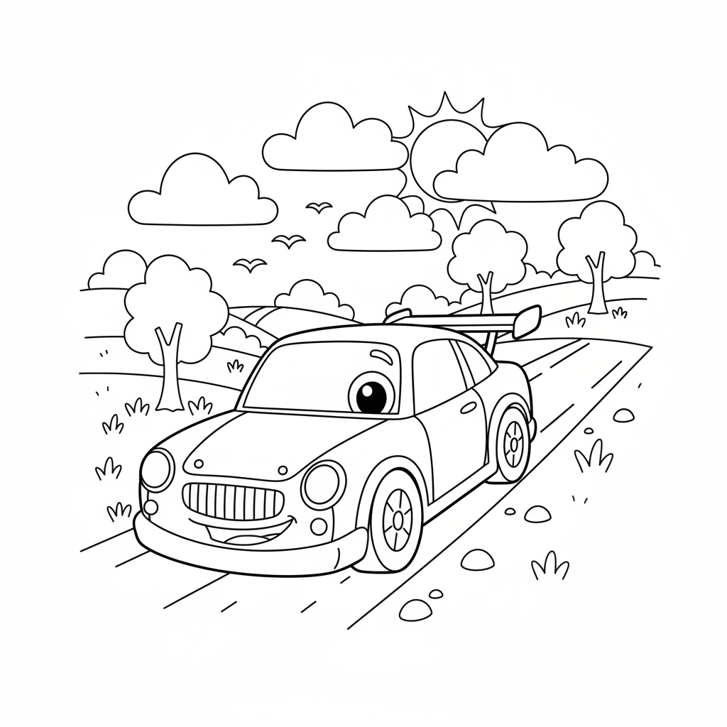 Coloriage voiture cars coloriage 3
